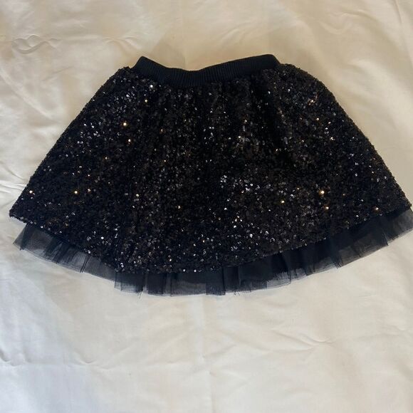 Girls' Black Sequin and Tule Skirt - Picture 3 of 9
